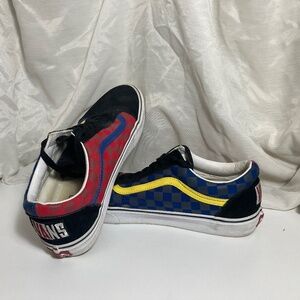 Red/blue checkered old skool vans